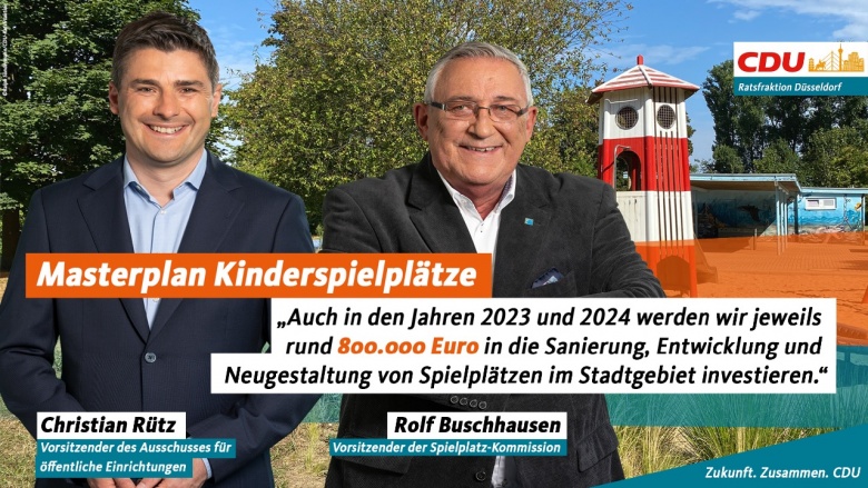 Jährliche Investitionen von 800.000 Euro in Düsseldorfer Spielplätze Jährliche Investitionen von 800.000 Euro in Düsseldorfer Spielplätze