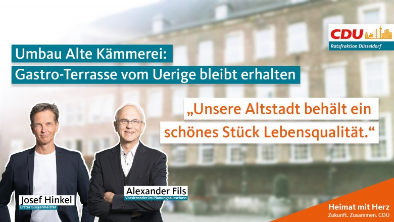 u Alte Kämmerei: Gastro-Terrasse vom Uerige bleibt erhalten u Alte Kämmerei: Gastro-Terrasse vom Uerige bleibt erhalten