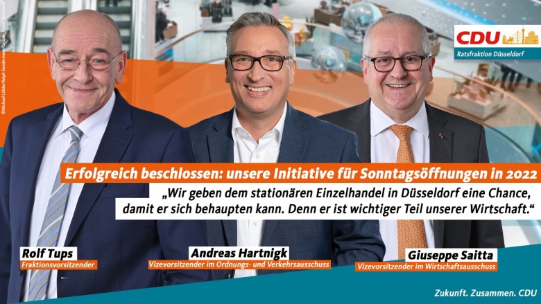 Erfolgreich beschlossen: unsere Initiative für Sonntagsöffnungen in 2022 Erfolgreich beschlossen: unsere Initiative für Sonntagsöffnungen in 2022