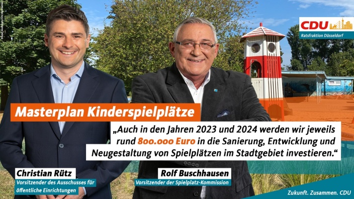 Jährliche Investitionen von 800.000 Euro in Düsseldorfer Spielplätze