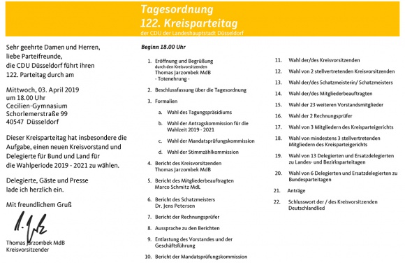 122. Kreisparteitag der CDU Düsseldorf